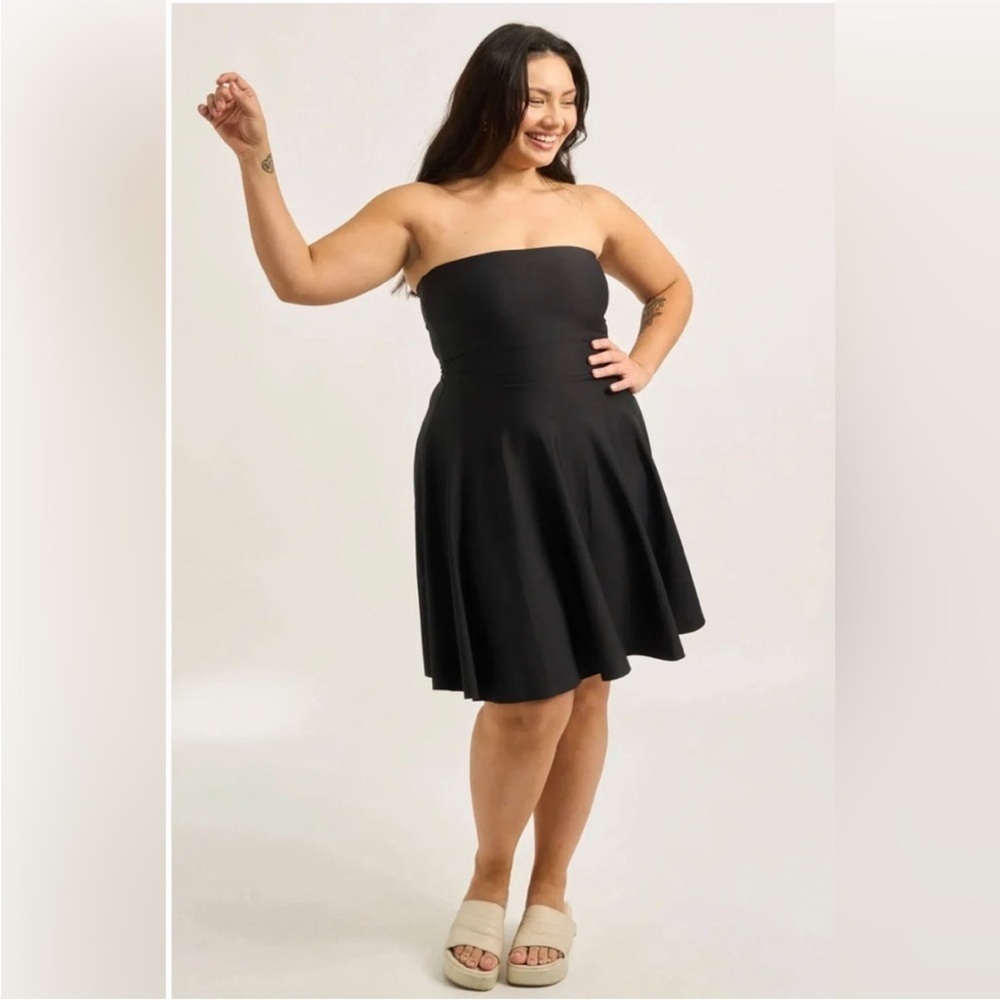Exotica Performance Bandeau Comfort Crop Mini Dress in Black Size XS